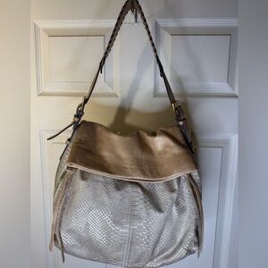 Aimee Kestenberg Tan and Silver Hobo Bag